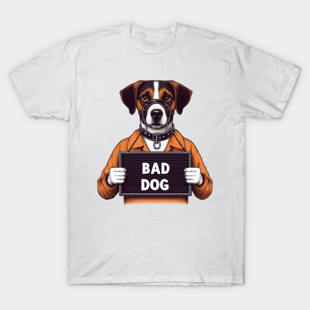 Bad Dog Prison Mugshot T-Shirt by Shawn's Domain